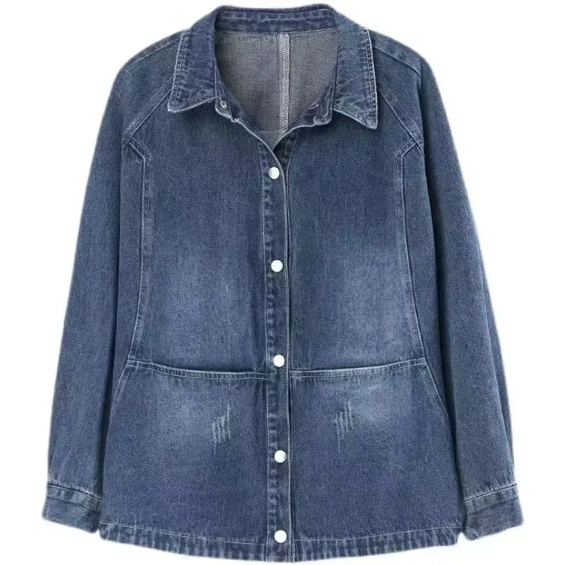 Vintage Denim Jas Vrouwen Kleding 2023 Lente Herfst Mode Korte Nieuwe Casual Dunne Jeans Jasje Vrouwelijke Moeder Losse Bovenkleding G2484