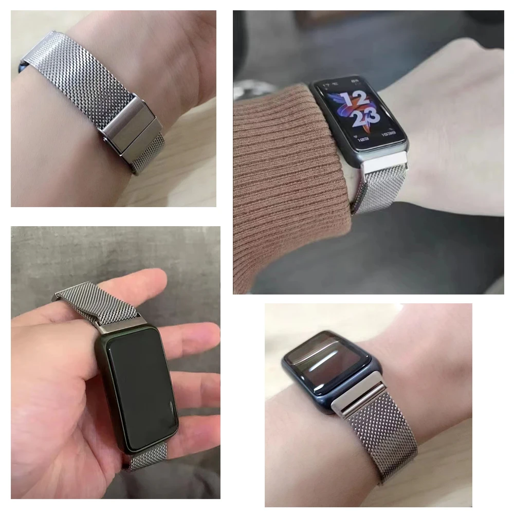 Stainless Steel Strap For Huawei Band 8 Milanese Magnetic Loop watchband For Huawei Band8 Smart Replacement Bracelet Wristband