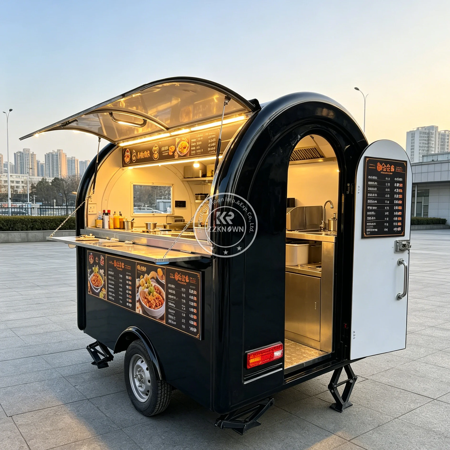 

Street Food Truck Outdoor Ice Cream Cart Mobile Donut Waffle Coffee Trailer Concession Street Fast Food Trailer For Sale