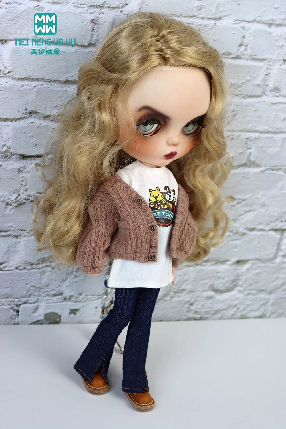 Blyth Clothes Fashion Sweater Jacket Denim Flared Pants Azone OB22 OB24 Girl Toy Gift