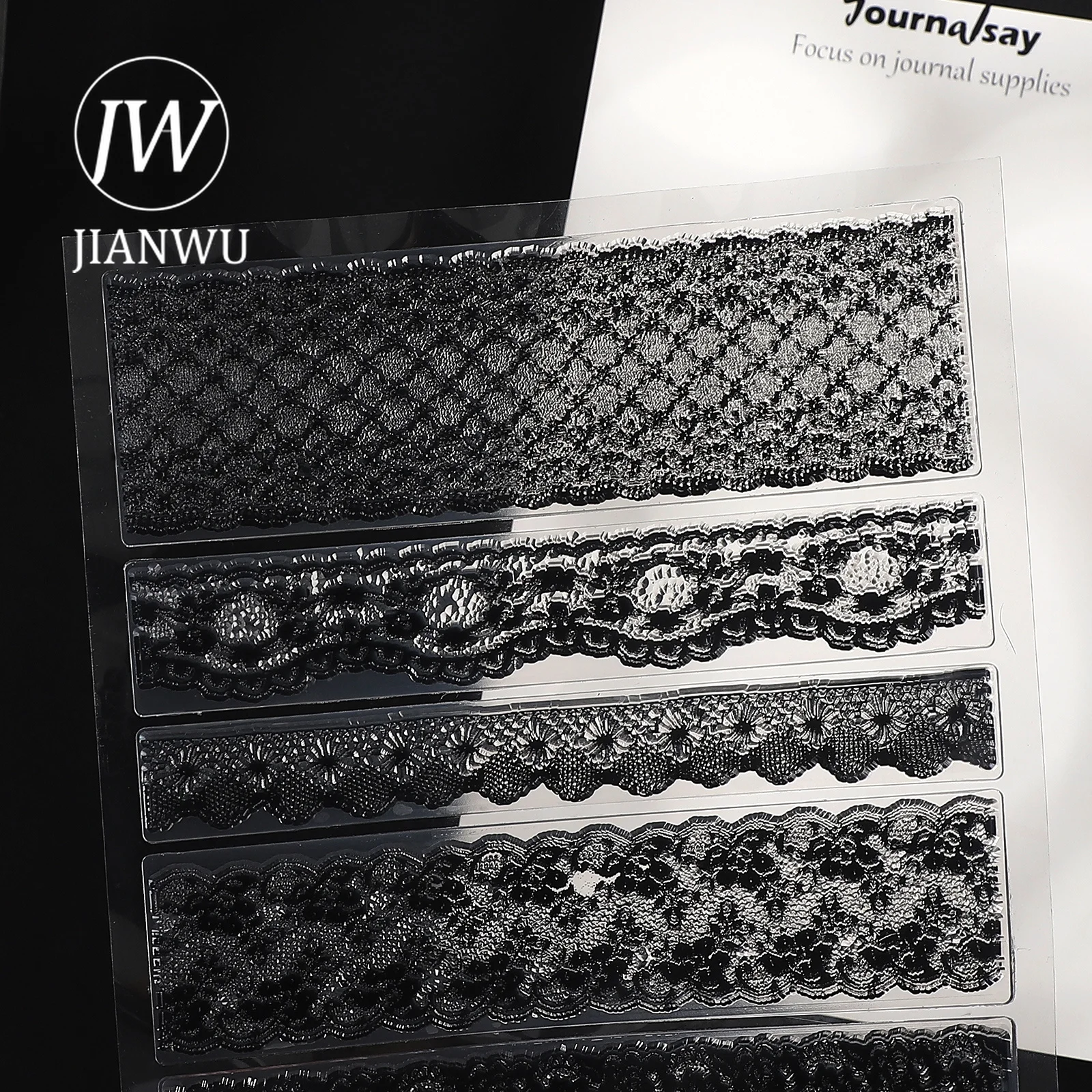 JIANWU Vintage Lace Landscape Material Collage Transparent Silicone  Stamp Creative DIY Journal Student Supplies Stationery