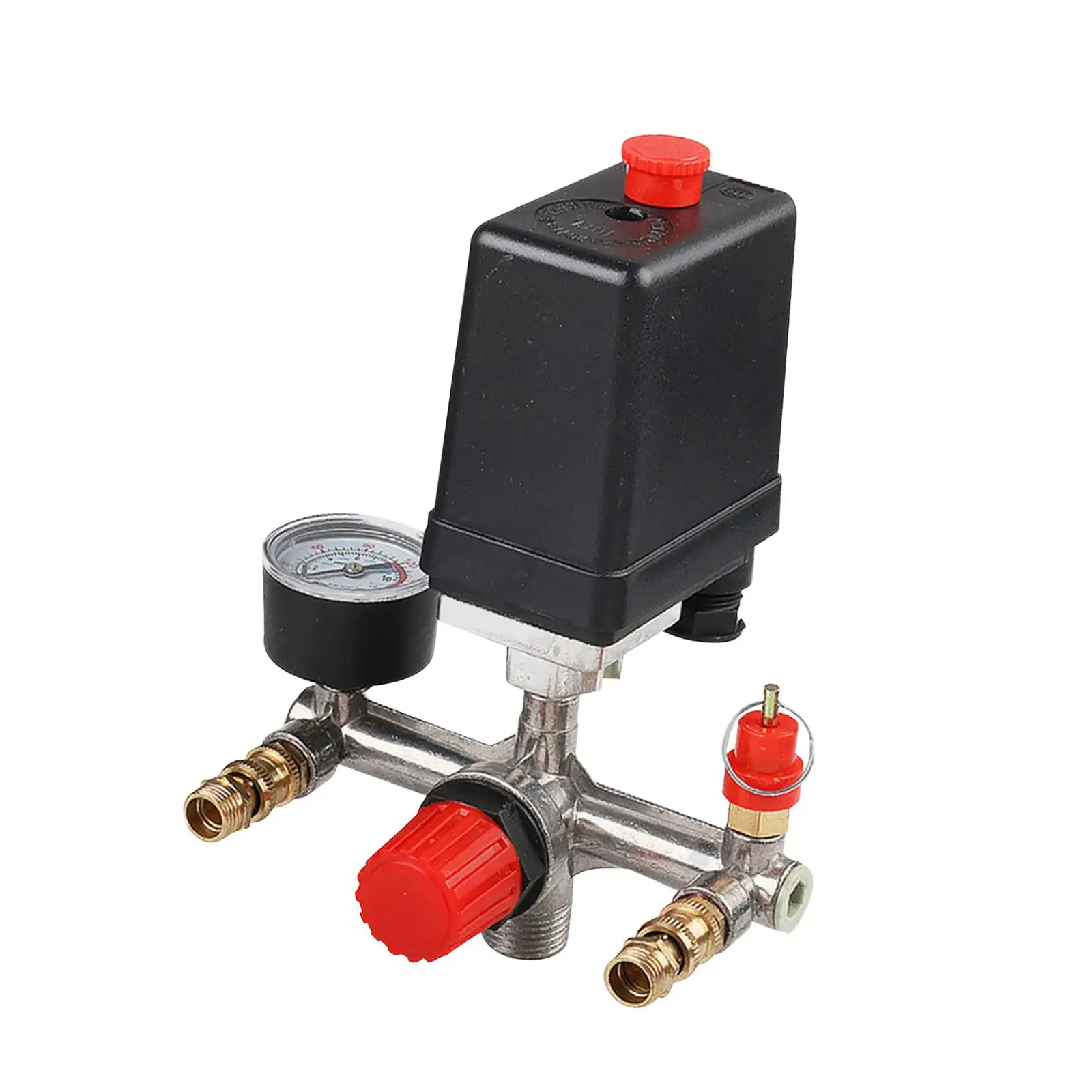 Air Compressor Pressure Switch Control Valves Connecting Bracket Replacement High Precision Double Outlet Tube Vertical Fittings