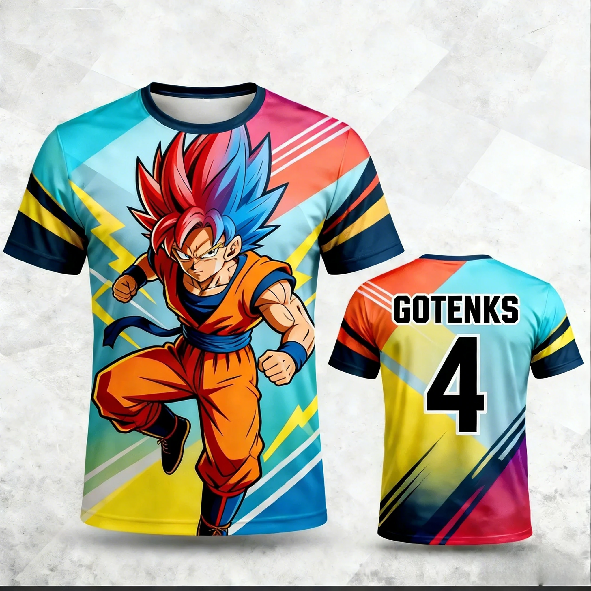 2026 Sommer Dragon Ball Retro Fitness T-Shirt Herren Oversize 3D-Druck Kurzarm Familien-Unisex Kinder-Sportshirt