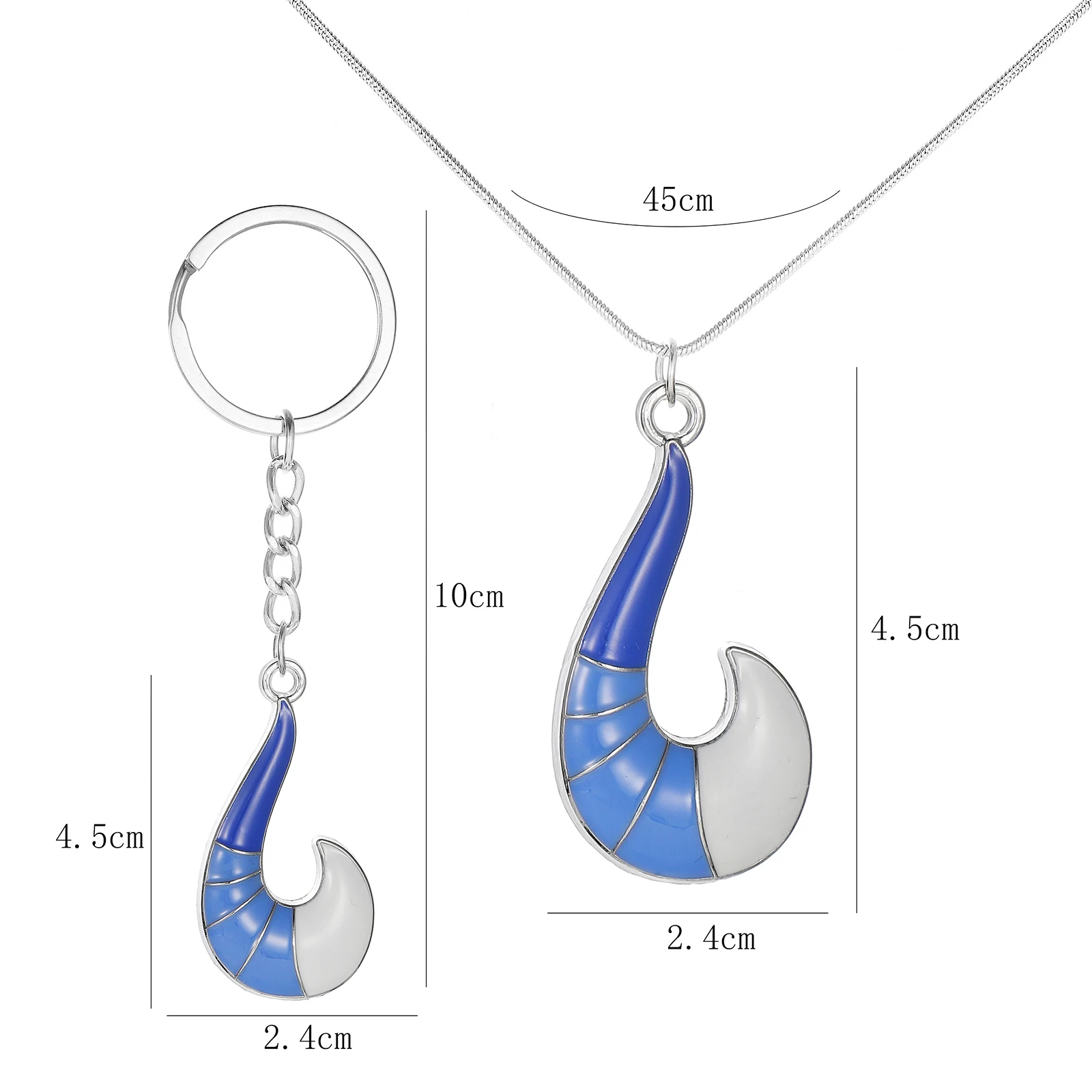 New Blue Geometric Glazed Fox Tail Pendant Necklace Unisex Classic Trendy Fashion Versatile Anime Accessories Gift