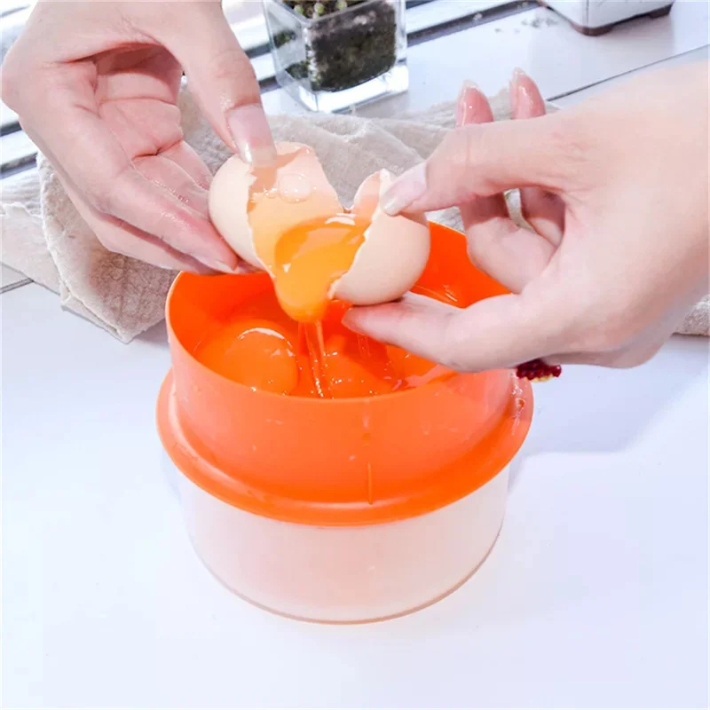 Separador de huevos eficiente, ahorro de tiempo, facilidad de uso, accesorios de cocina convenientes para separar yemas de huevo, herramientas de cocina, 2 colores