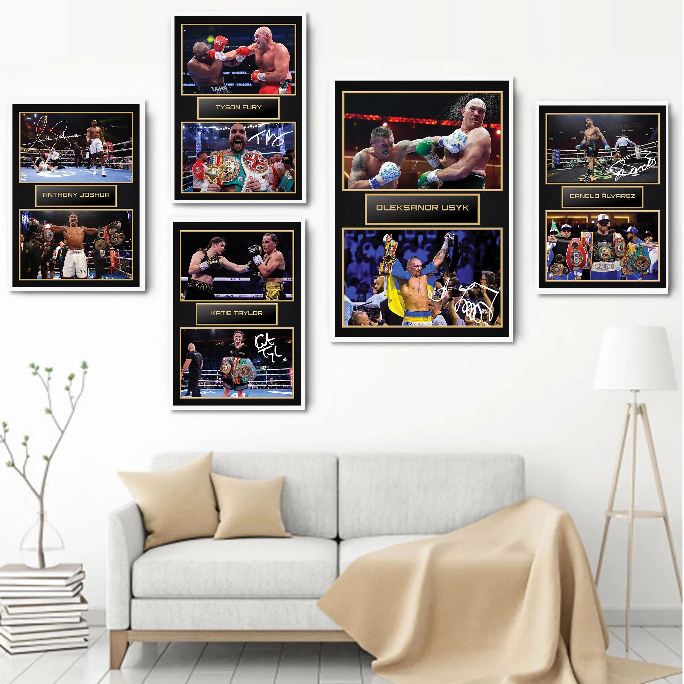 Fighting Star Boxing Player Star Autograph Posters UFC MMA Gym Prints Canvas Painting Wall Art Pictures Home Living Room Decor