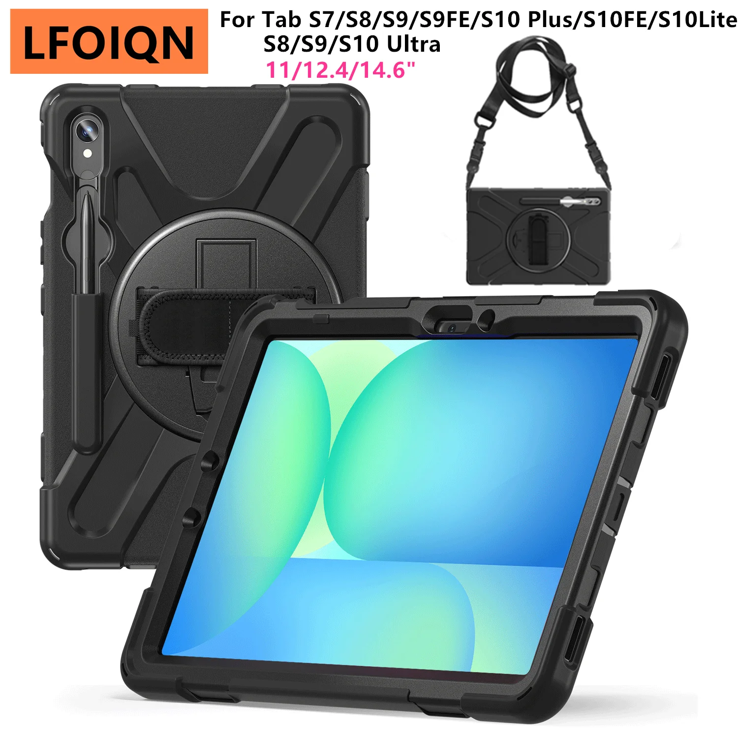 

LFOIQN Kids Case For Samsung Galaxy Tab S7 S8 S9 FE S10 Plus 10.9 11 12.4 Inch S10 Lite S8/S9/S10 Ultra 14.6" Tablet Stand Cover