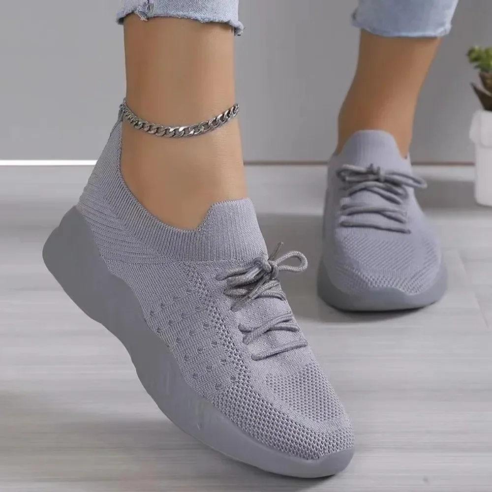 Damska siateczkowa oddychające codzienne tenisówki sznurowana buty wulkanizowane damskich adidasów na platformie buty damskie Plus Size Zapatos De