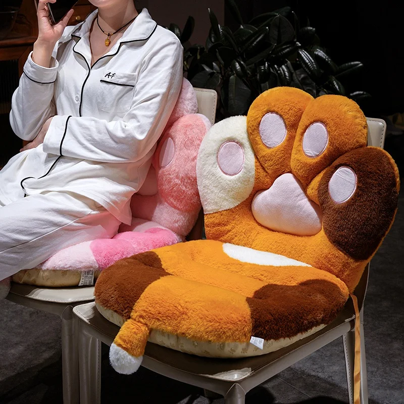 Simpatico colore creativo zampa di gatto cuscino per sedia peluche morbido farcito soffice ufficio supporto lombare poggiapiedi casa deco per ragazze regalo