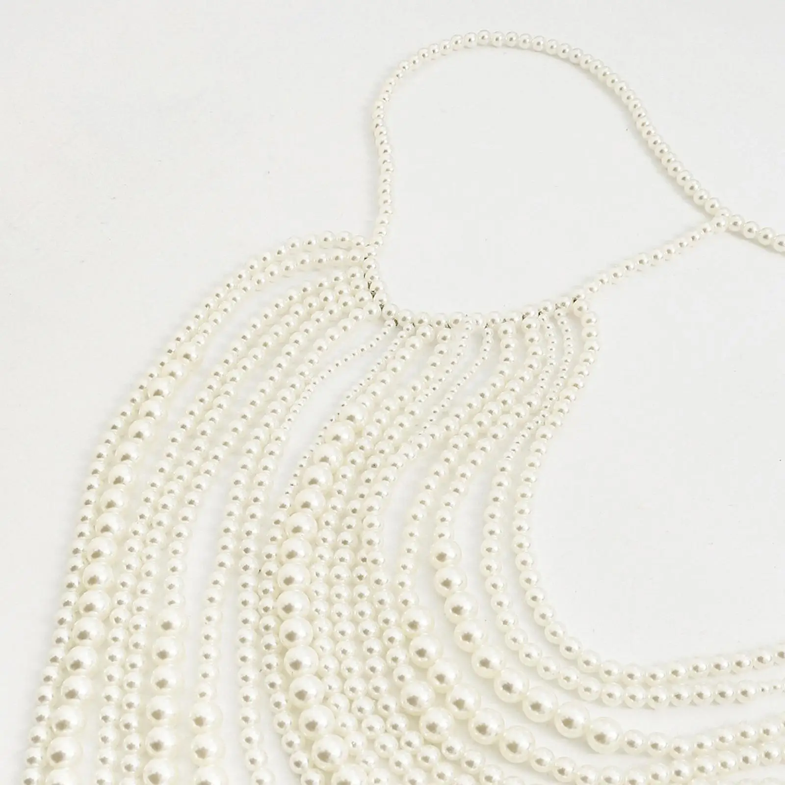 Beaded Body Chain Jewelry Backless Costume Accessories Bikini Harness Chain Tank Top for Club Festival Rave Party Belly Dancing