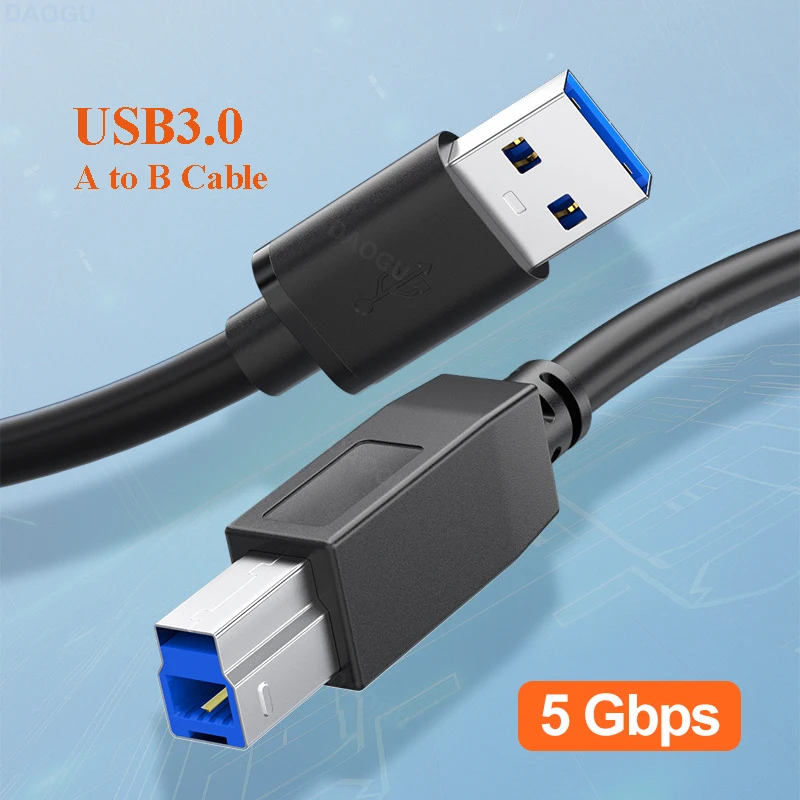 Cable USB tipo 3,0 A a B, 5m, 3m, 2m, 3m, Cable de impresora de escáner, 5m, 3m, 2m, 1m para PC, portátil, Canon, Epson, HP, ZJiang, Cable de impresora de etiquetas