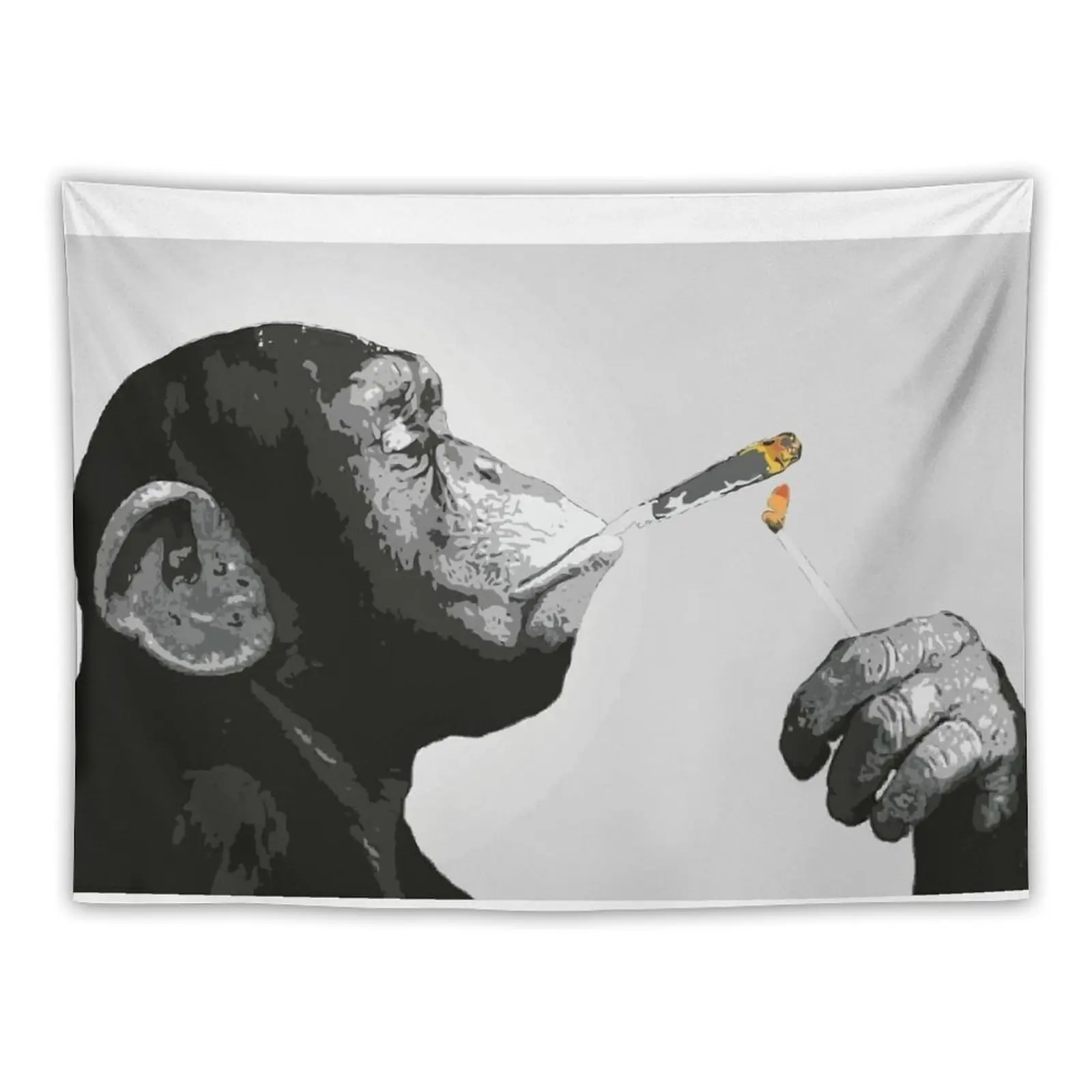 

Banksy Steez Chimp Monkey Smoking Joint Tapestry Decorative Paintings Cute Decor Room Aesthetic Decor Tapestry