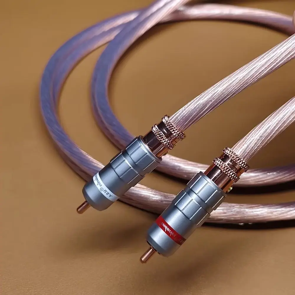 

HiFi RCA Cable double shield 7N OCC Sliver Plated RCA Connector Screws Soldering Lock Interconnect Cables use For Amplifier CD