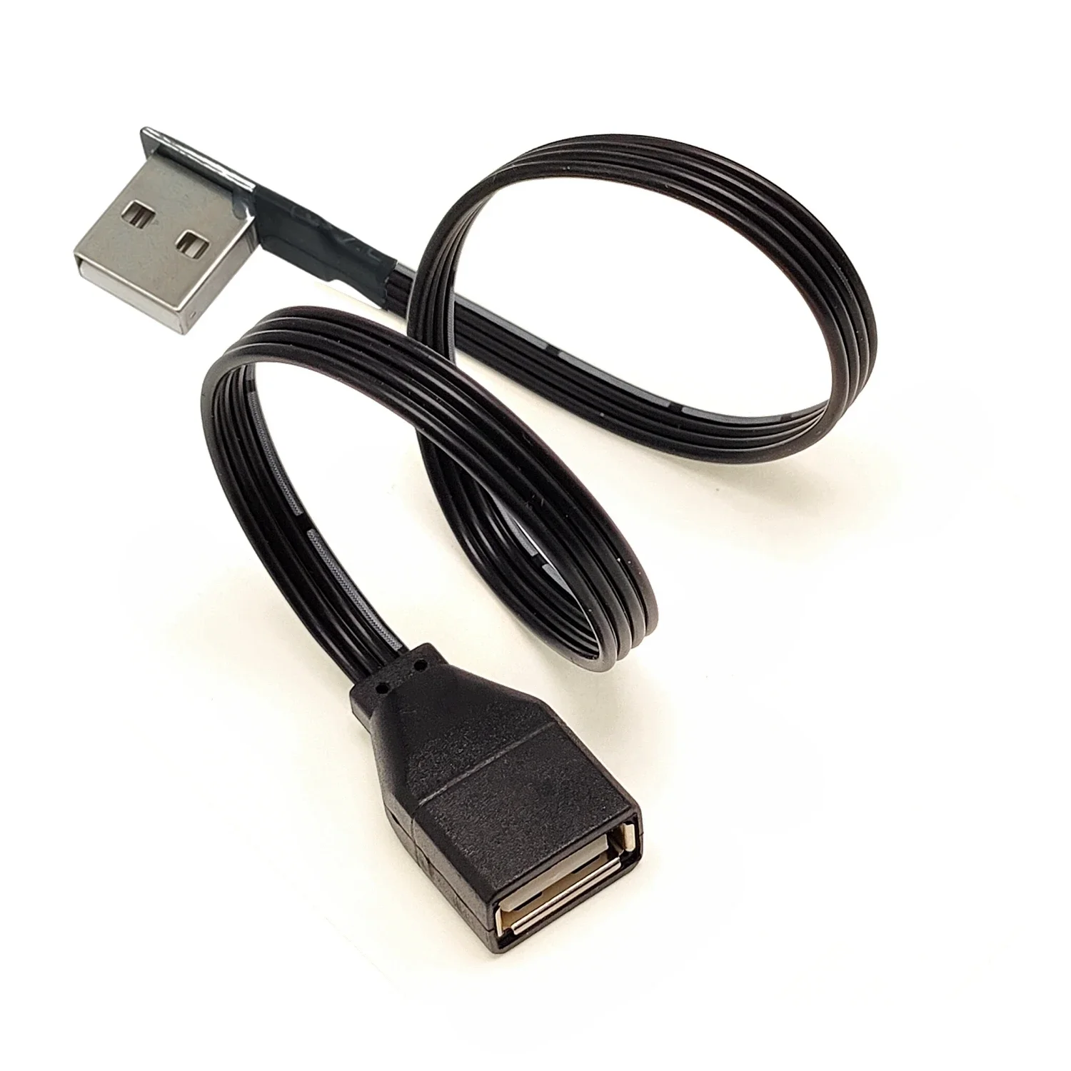 كابل تمديد USB قصير ، كابل USB بزاوية 90 درجة ، محول USB مسطح ، 4-Core ، 26AWG ، 0.1 متر ، 0.2 متر ، 0.3 متر