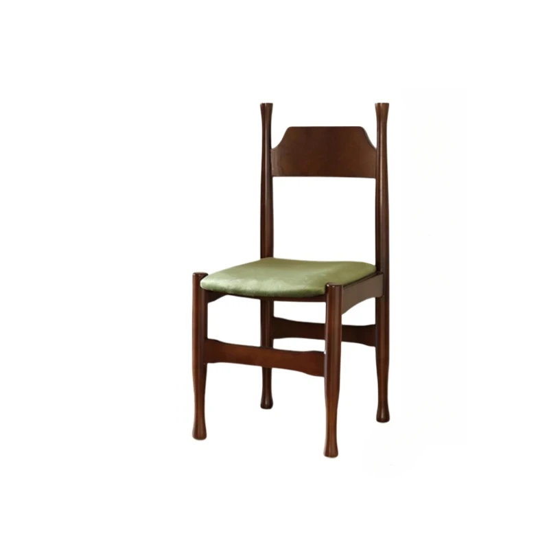 

Французский ретро обеденный стул из цельного дерева, домашний средневековый стул со спинкой, ресторанный светильник, роскошный обеденный стол и стулья