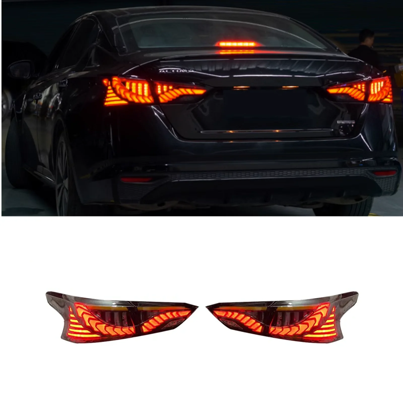 

Задний фонарь в сборе для Nissan Altima Teana 2019-2023, автомобильная динамическая анимация, задний фонарь, последовательный указатель поворота