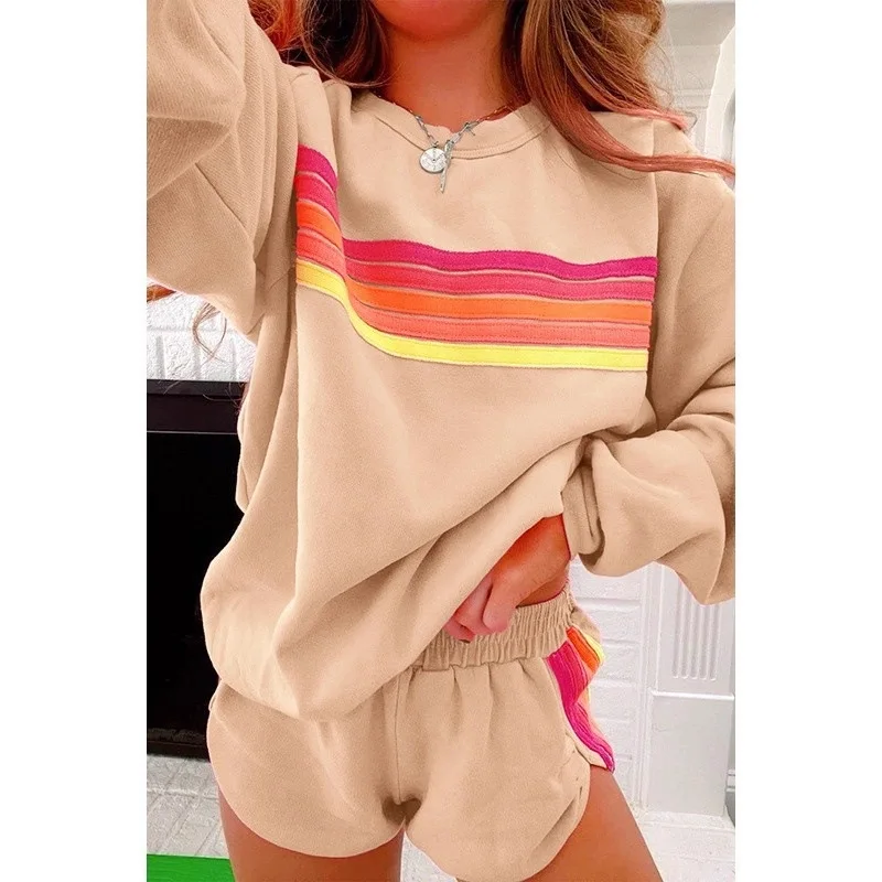 2025 Autumn Winter European American Contrasting Webbing Suit for Women New Home Suit