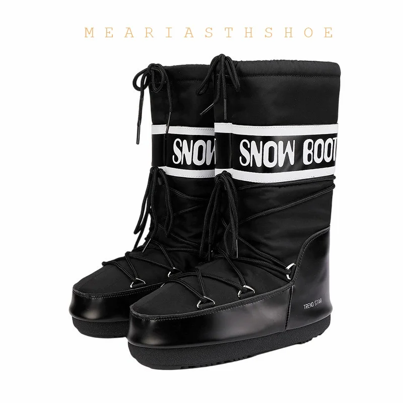 

Модные зимние женские сапоги-угги больших размеров (36-43) с высоким голенищем, из искусственного меха, на пуху, водонепроницаемые, нескользящие, для катания на лыжах