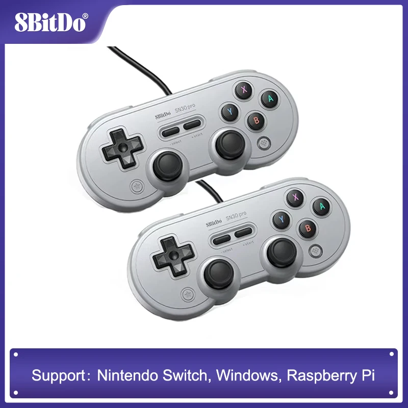8BitDo SN30 Pro USB Gamepad Joystick Bedrade Controller met USB-kabel voor Nintendo Switch, Windows, Raspberry Pi