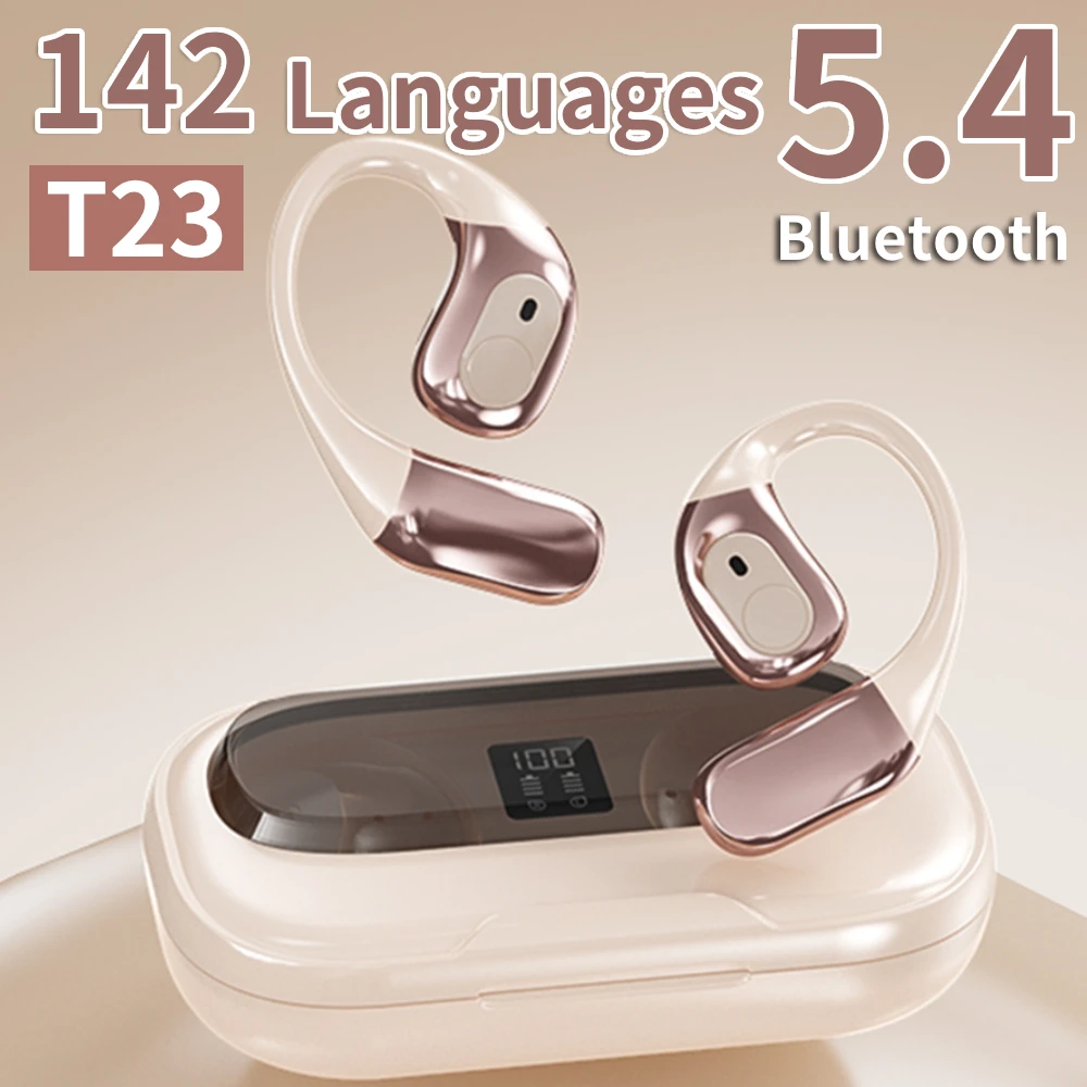 Languages Translator Earbuds 142 Languages Bluetooth-Compatible 5.4 Real Time Translator Earbuds Noise Cancelling Instant