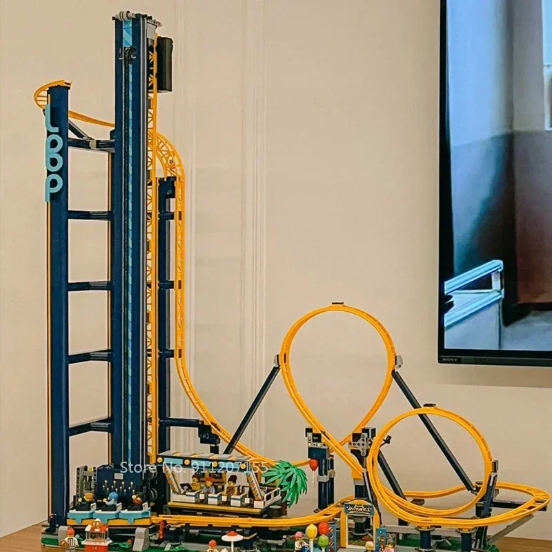Jouet de parc d'attractions de montagnes russes de briques de construction de nuits pour des enfants, cadeau d'anniversaire et de Noël, osophable, boucle, 3756, 10303 pièces