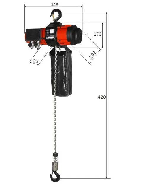 500kg 1000kg Electric chain hoist single phase 110V 220V overload overheat protection electric mini winch