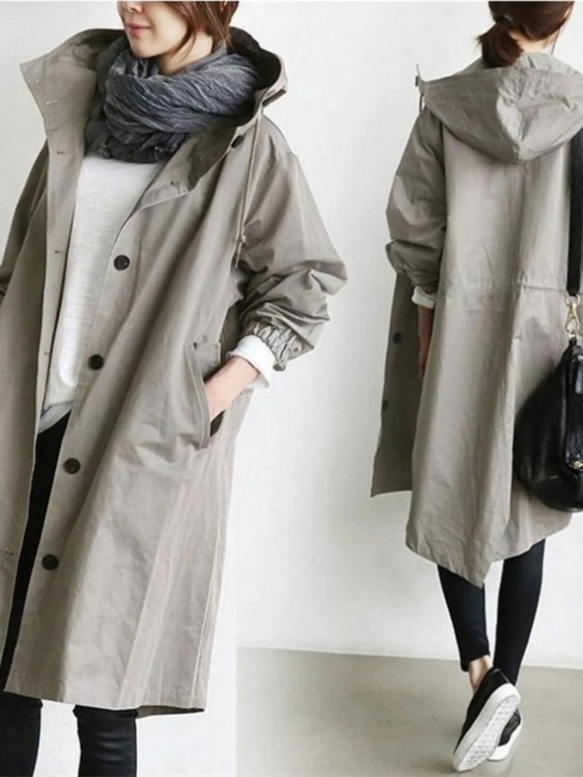 

Loose Long Sve Lapel Coat Midlength Street Sle Windbreaker Outerwear Women's Summer Faion Casual Loose Fit Coat