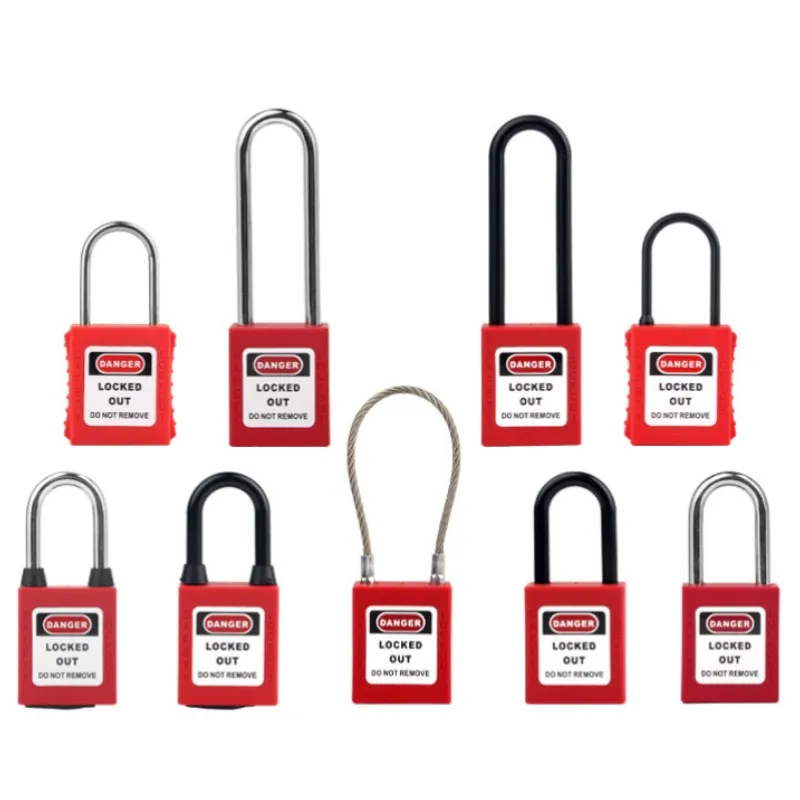 Industrial Safety Padlock Shutdown And Maintenance Energy Isolation Steel Shackle Padlock Plastic Lock Body Loto Tagout Device