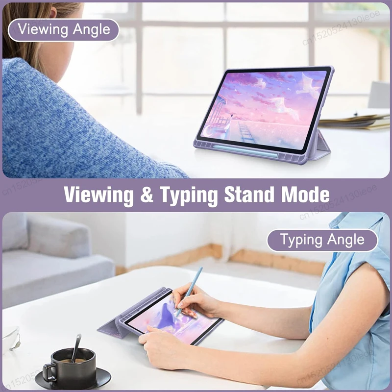 Funda For Samsung Galaxy Tab S6 Lite 10.4 2024 P620 P625 P610 P615 P613 P619 Case With Pencil Holder Cover Tri-Fold Stand Shell image 5