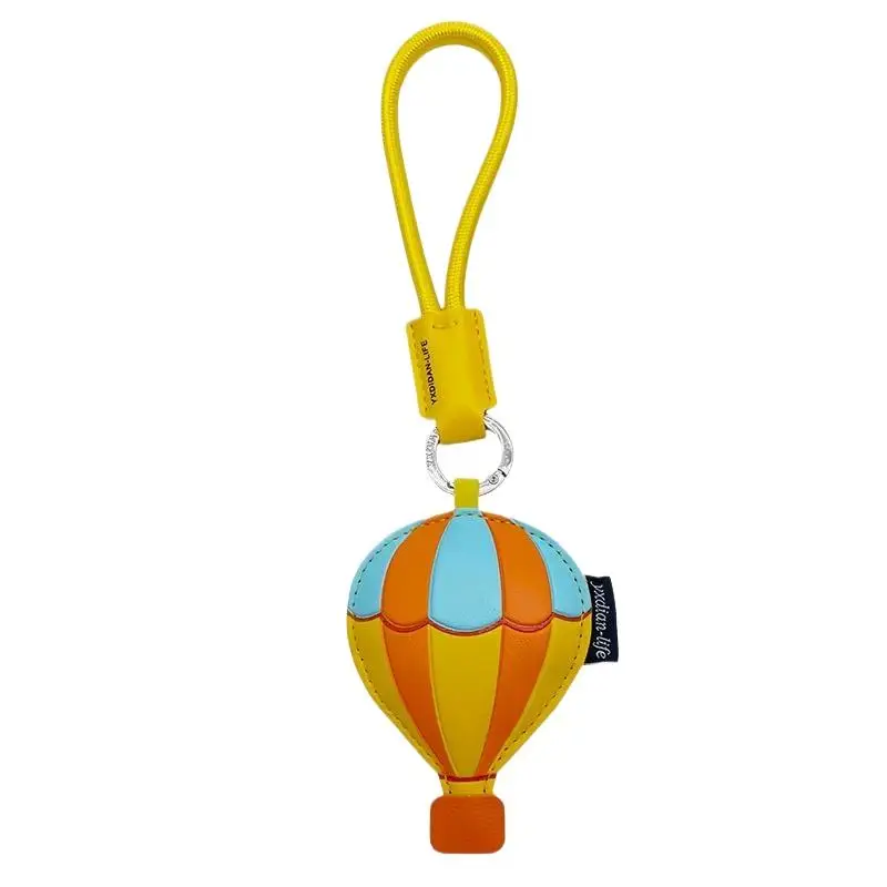 Cartoon-UFO-Luftschiff-Schlüsselanhänger aus PU-Leder, Heißluftballon-Schlüsselring, Rucksack-Taschenanhänger, Auto-Schmuckstücke, Accessoires, Geschenke für Freunde – Detail 9