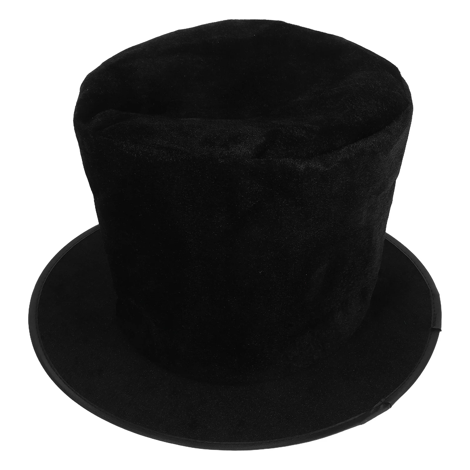 Klassischer Zylinder aus schwarzer Wolle, flach, breite Krempe, Vintage-Unisex-Kostüm, Jazz-Performer, Zauberer, Filz-Zylinder, schwarzes Fedora