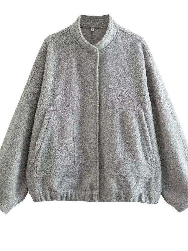 

Casual Loose Women's Flight Jaet Autumn Winter Faion Lazy Sle Coat Outerwear Cotton Clothes Women's Faion Outerwear