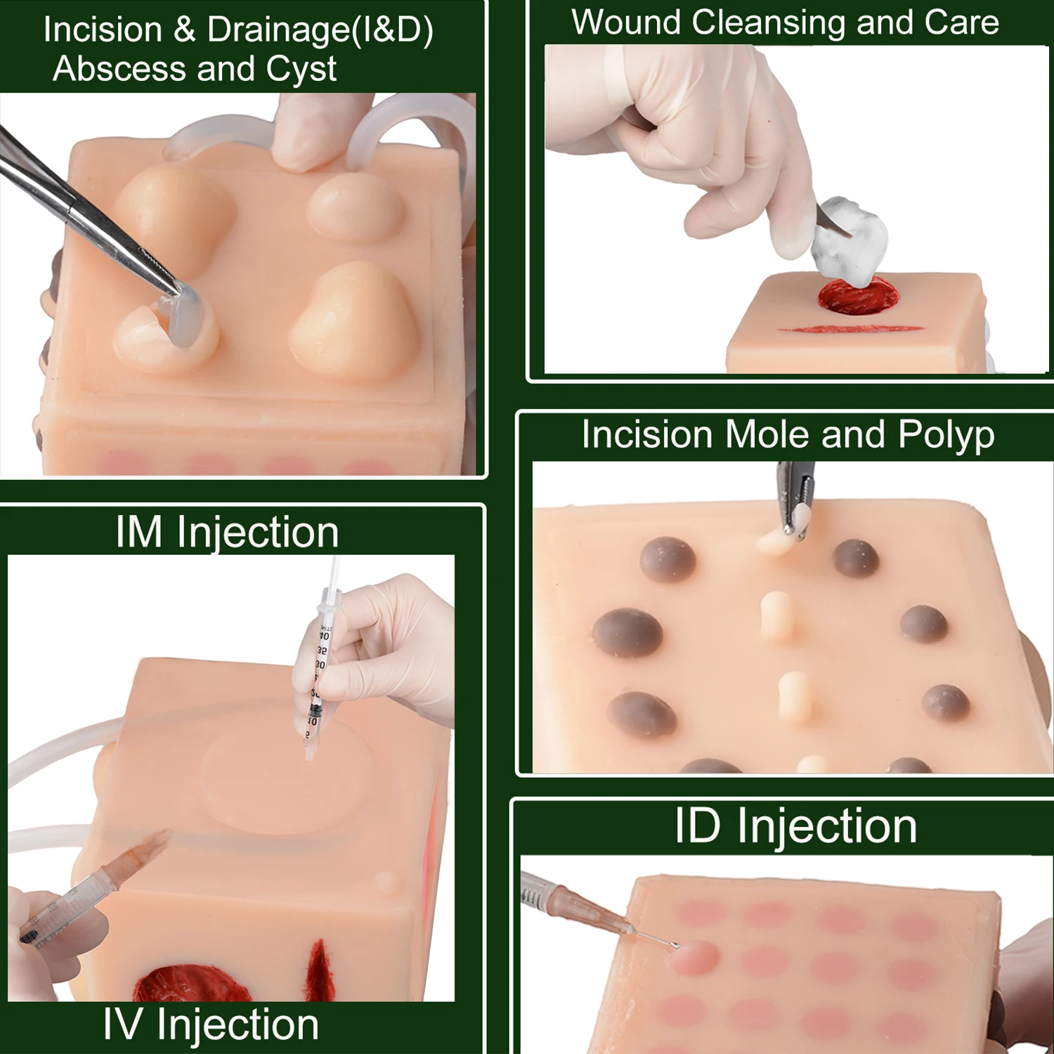 Multifunctional Medical Trainer Medicube for Injection/Wound Cleansing/Incision Use