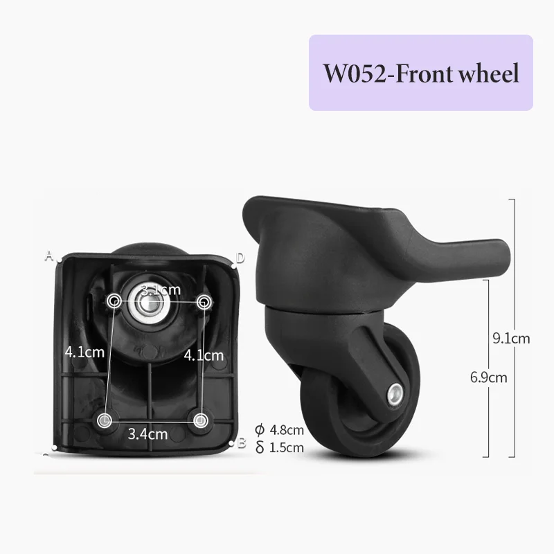 For W052 Model: Noise-Free 360° Rotating Luggage Wheel Replacement Kit - Wear-Resistant Material Wheels for Luggage Repair