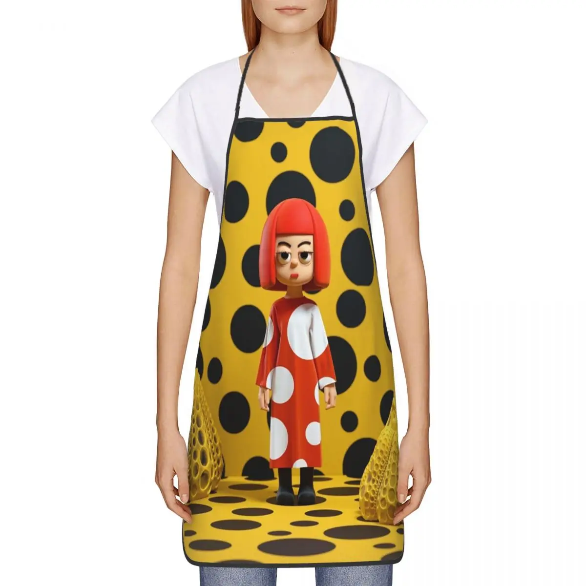 Pumpkin Yayoi Kusama Apron for Women Men Adult Unisex Kitchen Chef Bib Tablier Cuisine Cooking Baking Painting