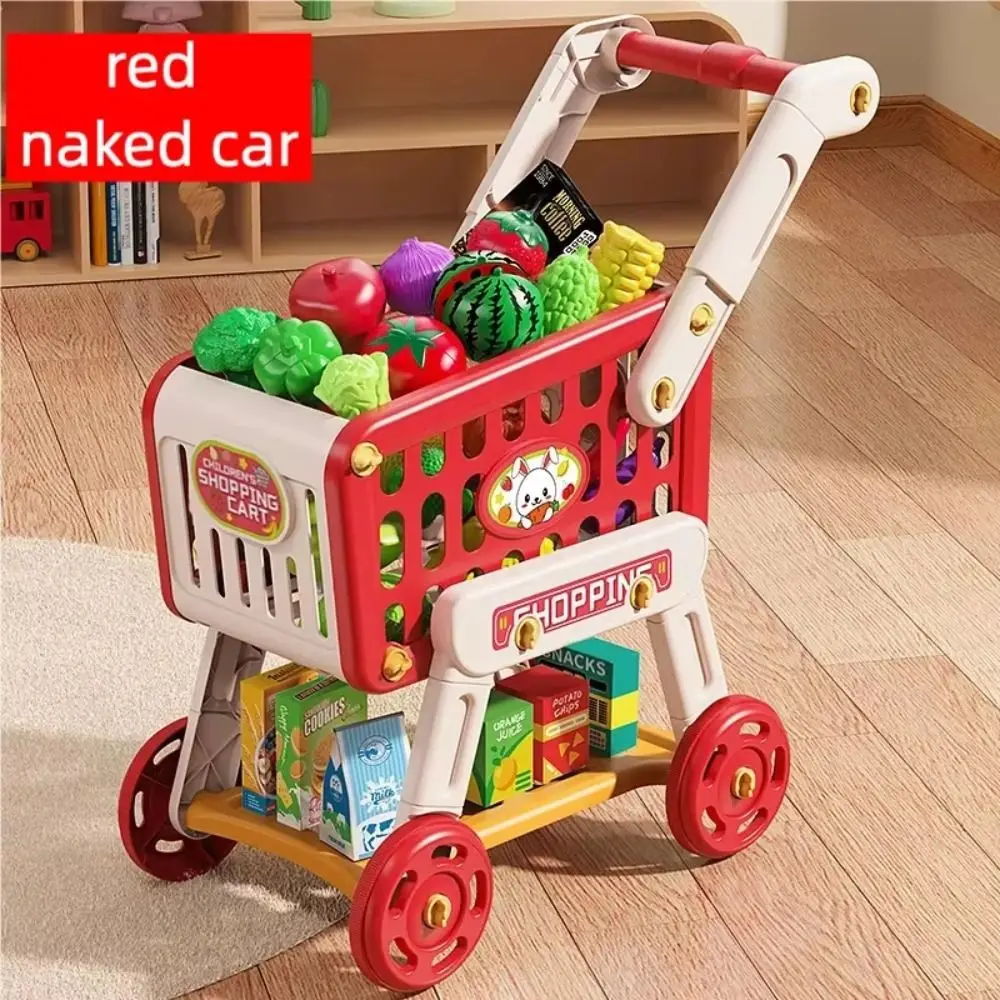 Multicolor Shopping Cart Toy Set Simulation 20PCS/Set Pretend Shopping Playset Toy Storage Container 1 Trolley