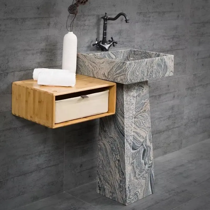 Modern Natural Marble Faceted Basin Bathroom Vanity Countertop Sink Elegant Stone Washbasin for Home Hotel Decor