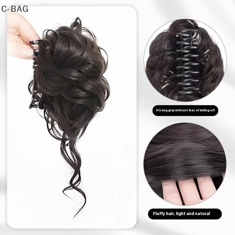 Articolo per capelli imitazione chignon arruffato Estensione clip per artiglio Scrunchie-like Lethargic Bloom Bun Coda di cavallo arricciata