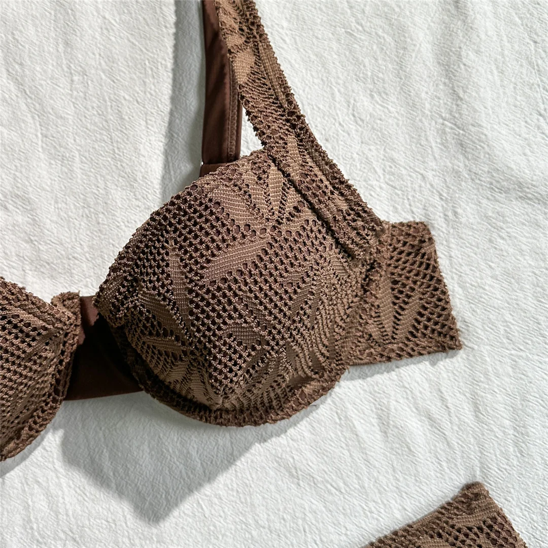 Mit Sarong, Bügel-Bikini, Damen-Badeanzug, Damen-Bademode, dreiteiliges Bikini-Set, brasilianischer Badeanzug, Badebekleidung, Schwimmbekleidung V7936 – Detail 20