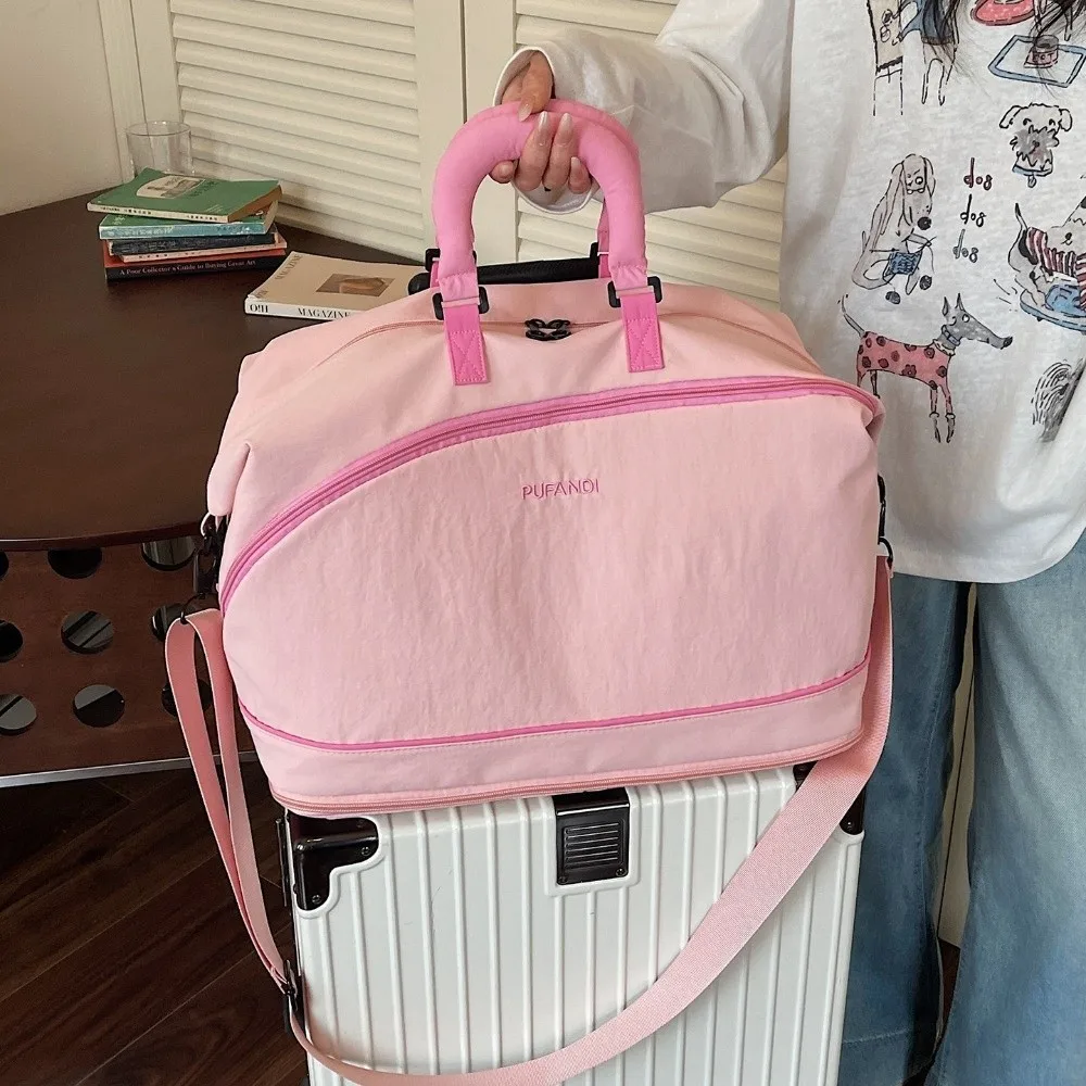 

Large Capacity Travel Luggage Bag Water-resistant Wear-resistant Yoga Gym Bag Dry and Wet Separation Extensible Handbag