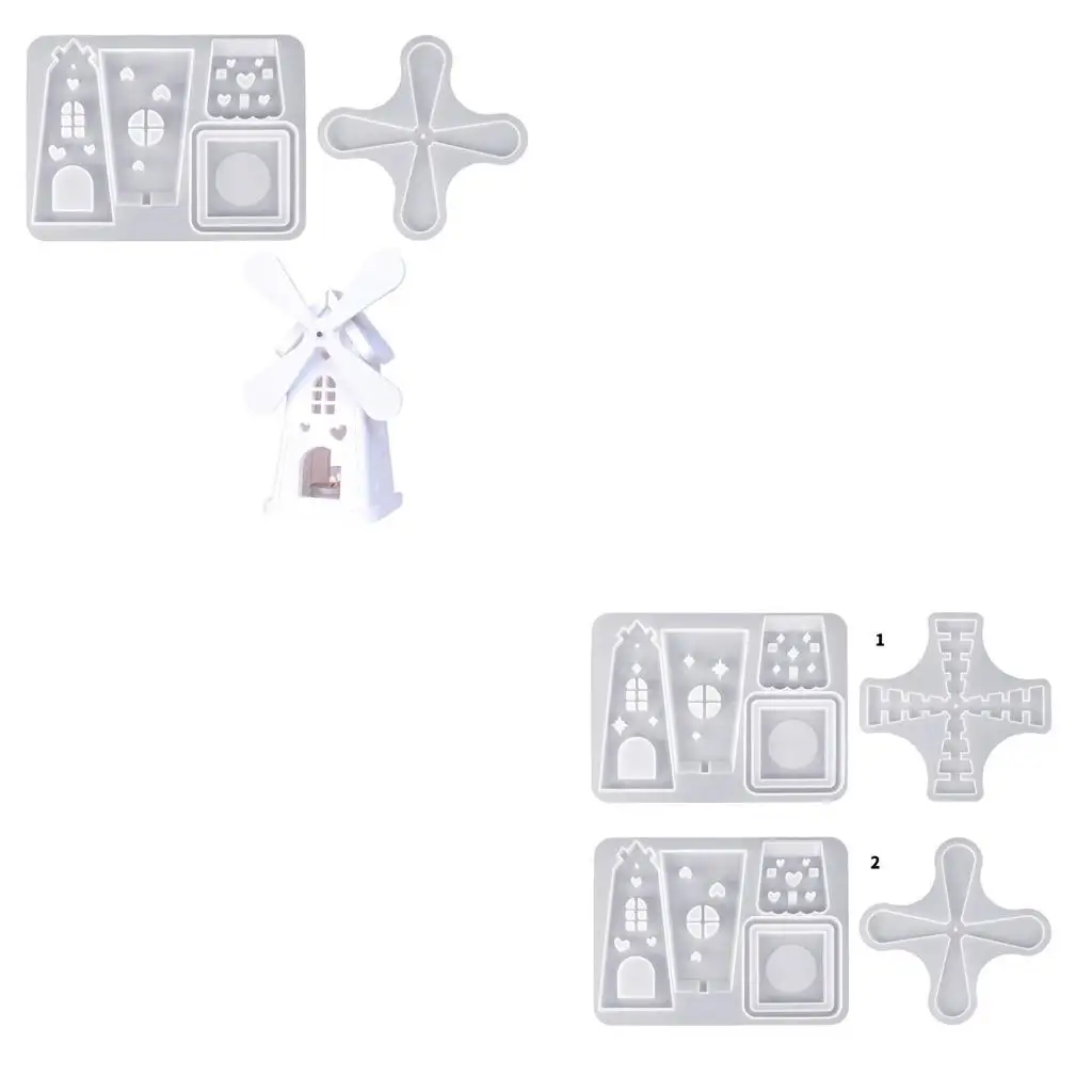 

L4ME Silicone Handmade Molds Rotating Windmill Holder Molds Stand Mold for Hand-Making Holder