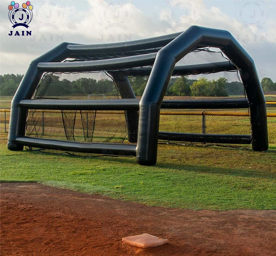 Inflatable Baseball Batting Cage With Pump, Black AIR Tight Inflatable Golf Baseball/Softball Batting Pitching CAGE 20'X16'X11'