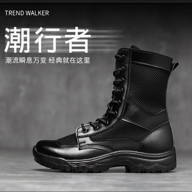

Unisex High-top Shoes Mesh Breathable Training Boots Fashion Casual Canvas Boots Work Safty Shoes Mens Desert Combat Boots Botas
