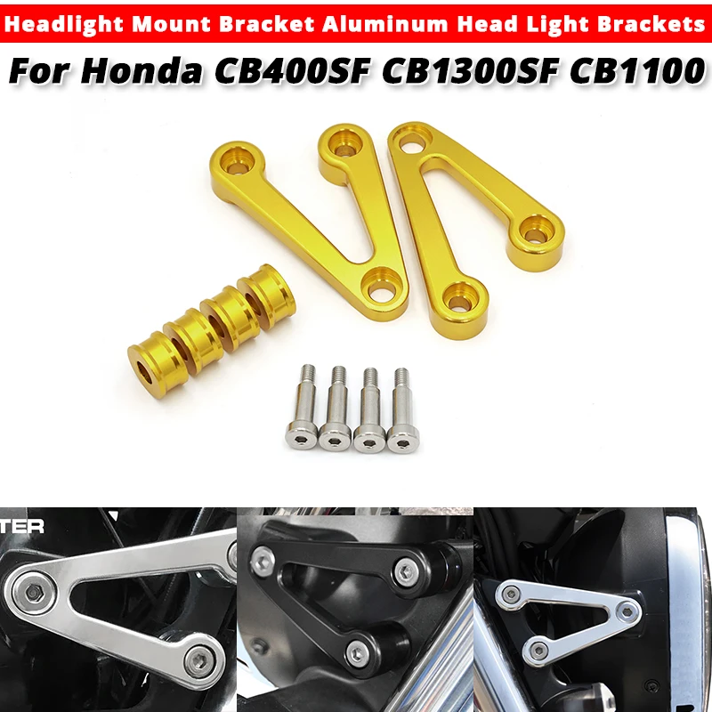 For Honda CB400SF  CB1300SF CB1100 CB400SB Headlight Mount Bracket Aluminum Head Light Brackets Slip on Honda CB-400SF 1300SF