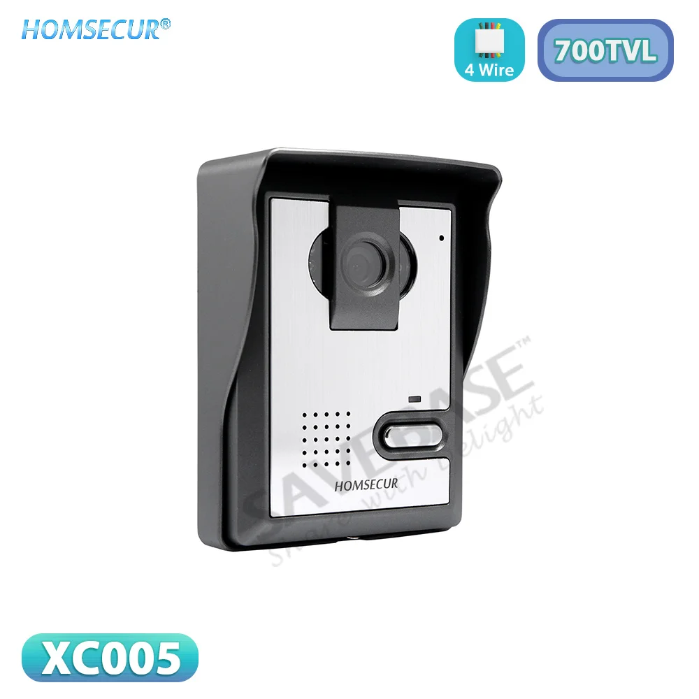 HOMSECUR XC005 4 سلك 700TVline كاميرا جرس الباب الخارجية الأشعة تحت الحمراء للرؤية الليلية لسلسلة HDS فيديو باب الهاتف نظام الأمن الداخلي #1