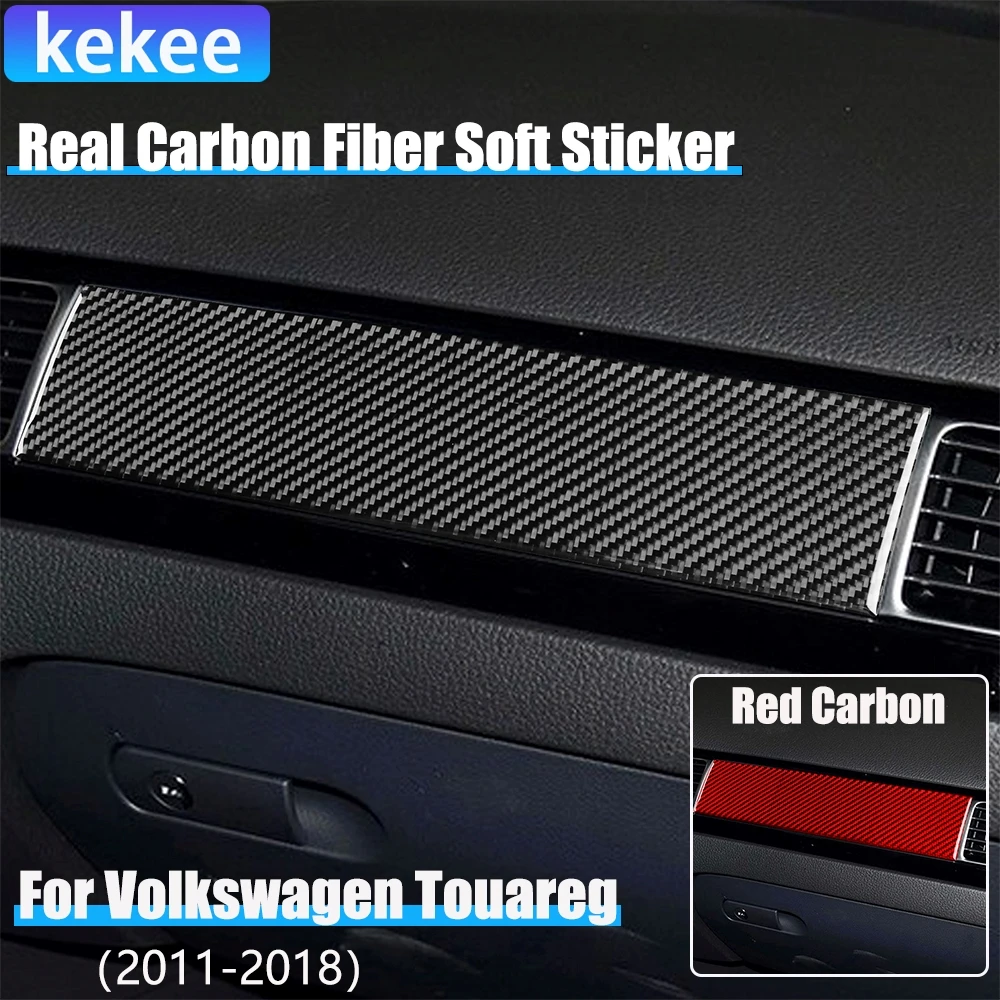 

Real Carbon Fiber Car Accessories Co-pilot Dashboard Cover Sticker For VW Touareg 7P MK2 2011 2012 2013 2014 2015 2016 2017 2018