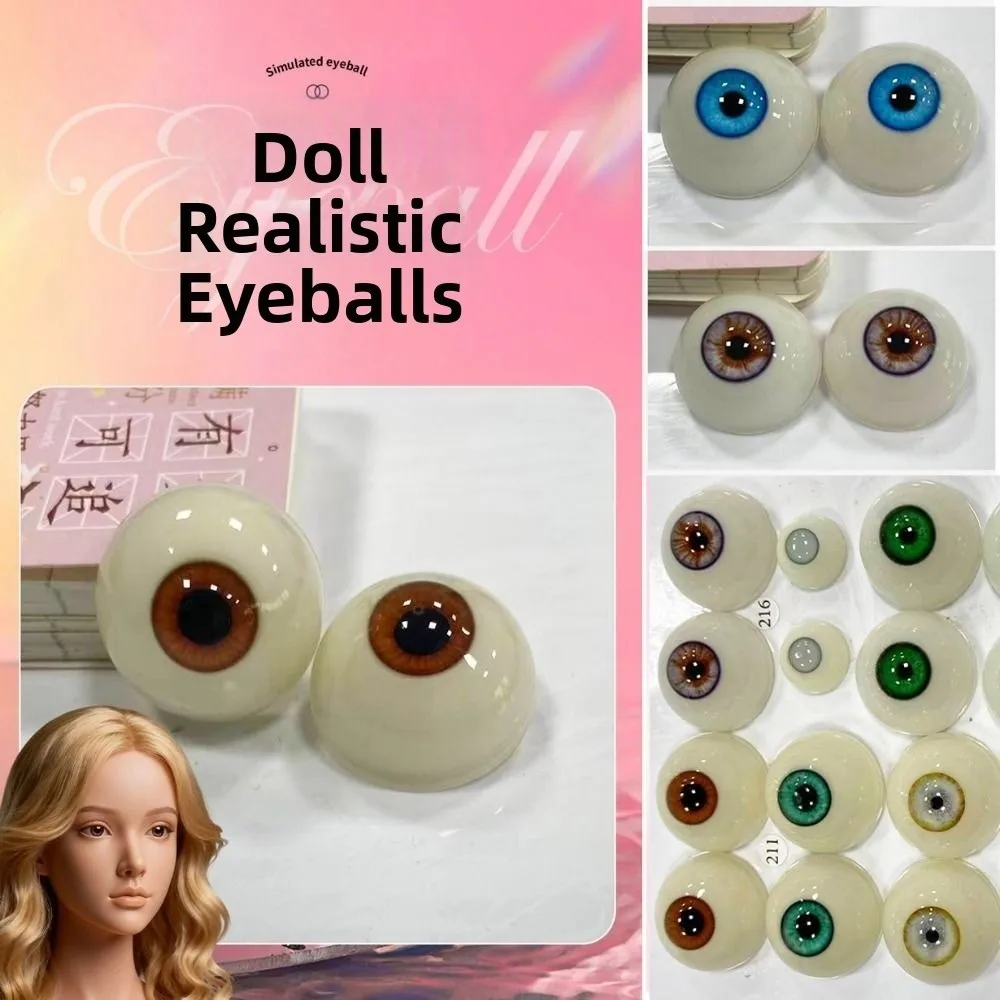 1pair 20mm Acrylic Fake Eyes Eyeballs with 3 Dimensional Fitting Eye 10 Styles DIY Making Crafts Silicone Simulation Eyeballs