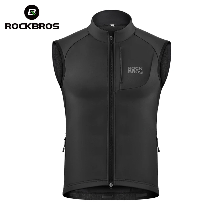 AliExpress ROCKBROS Winter Cycling Vest Windproof Thermal Warm Vest Outdoor Sports Autumn/Winter Sleeveless Vests With Pockets Bike Clothes