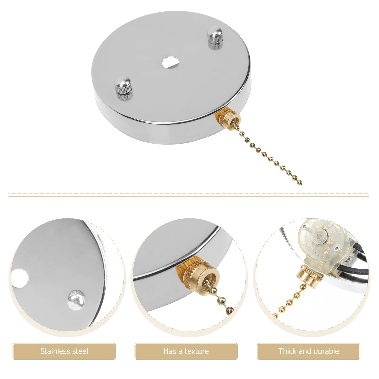 1Set Premium Stainless Steel Light Pull Chain for Ceiling Fan Lamp Wall Pull Switch Lamp Accessory Easy Install Clean
