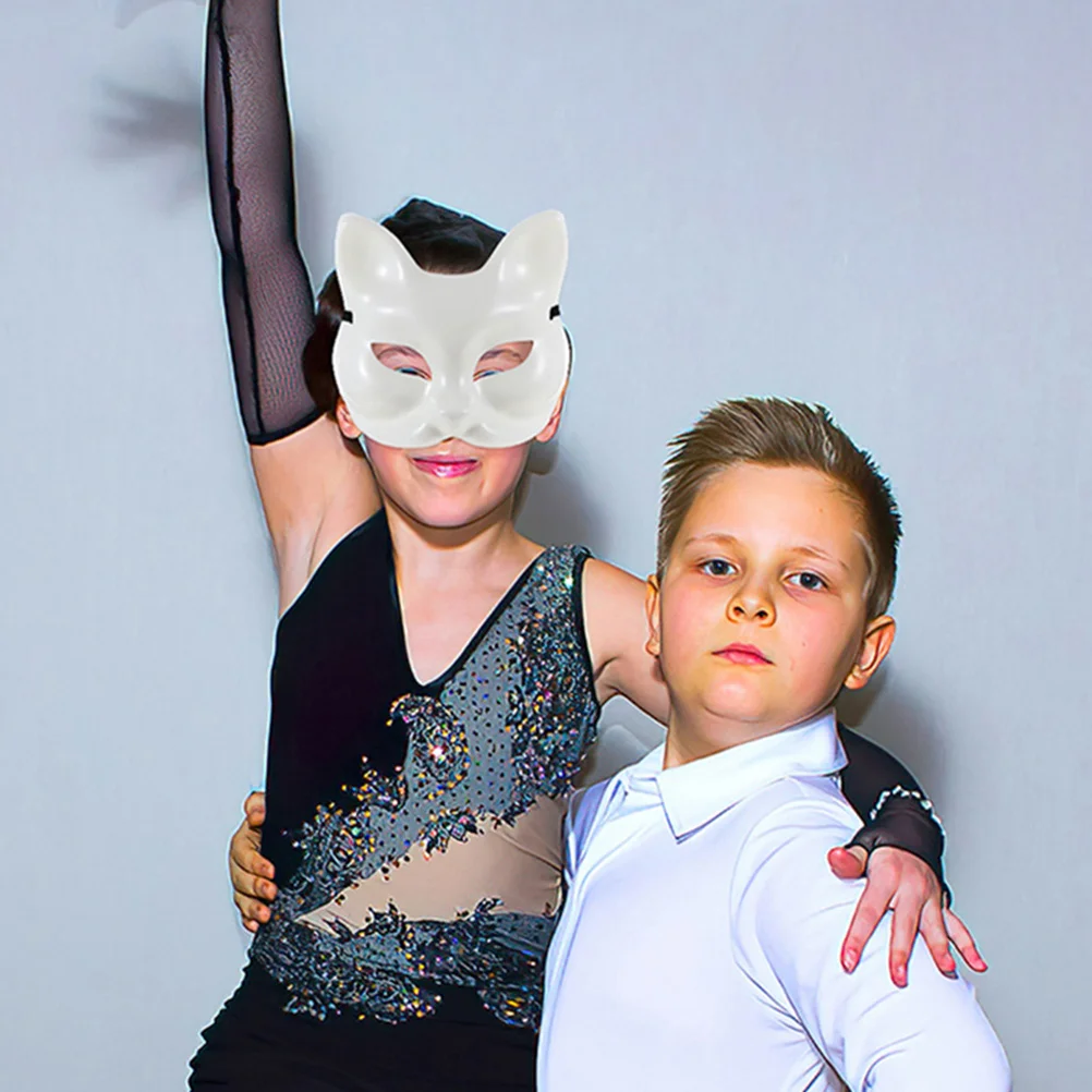 

3Pcs Fox Mask White Plastic Blank Masks for Halloween Cosplay Masquerade Parties DIY Paint Costume Face Masks Fox Mask